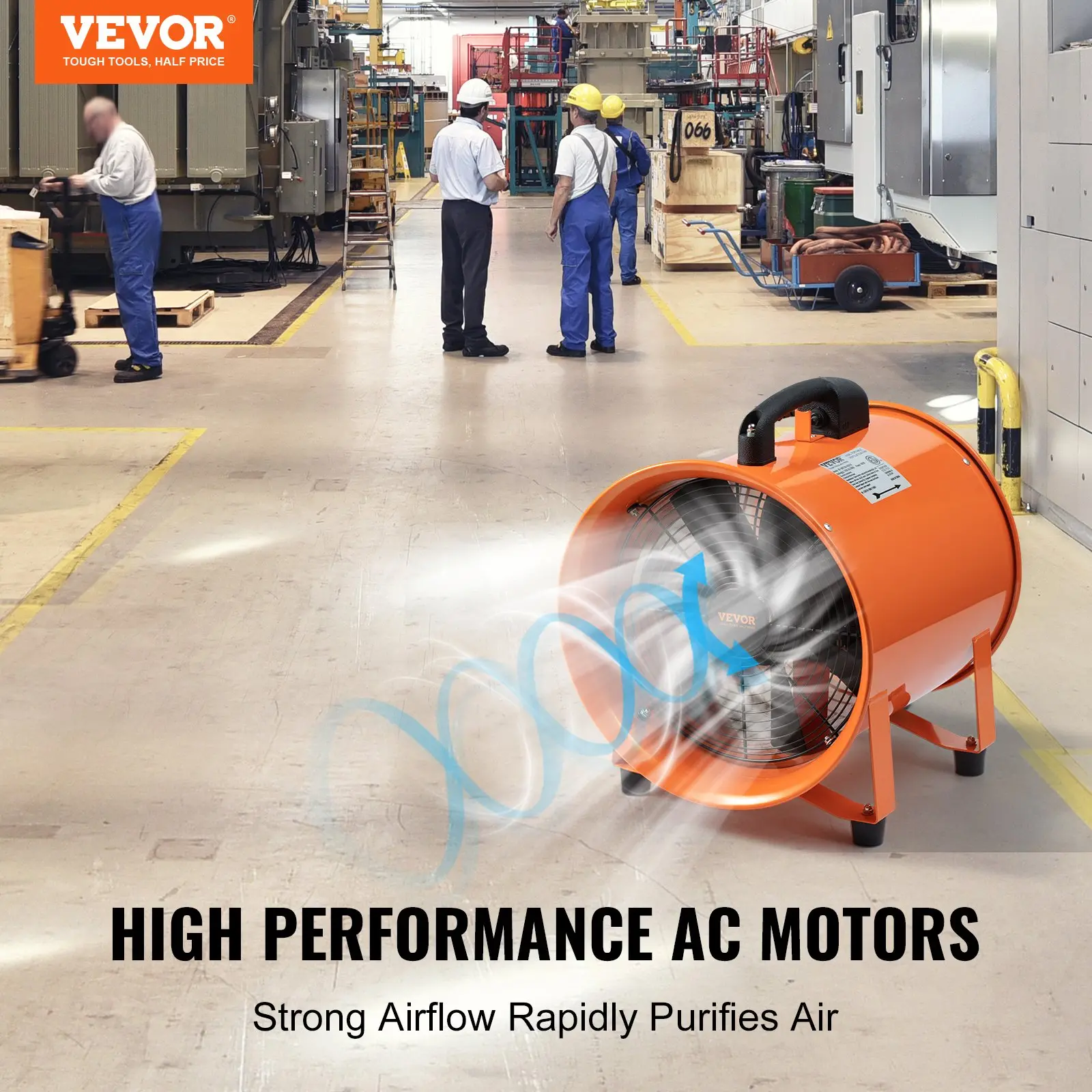 High performance AC motors in factory with strong airflow