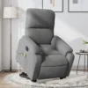 Gray recliner chair in living room setting.