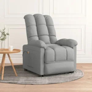 Gray recliner chair in living room.