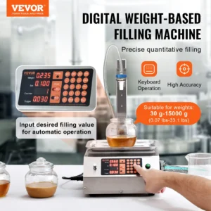 Vevor digital weight-based filling machine for precise filling.