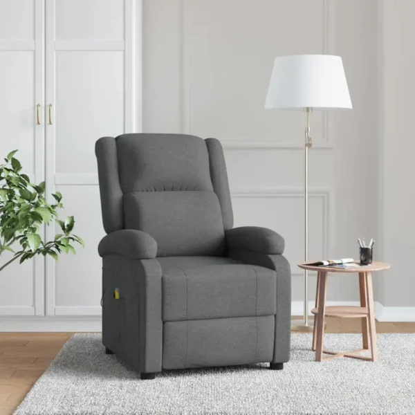 Gray recliner chair in modern living room.