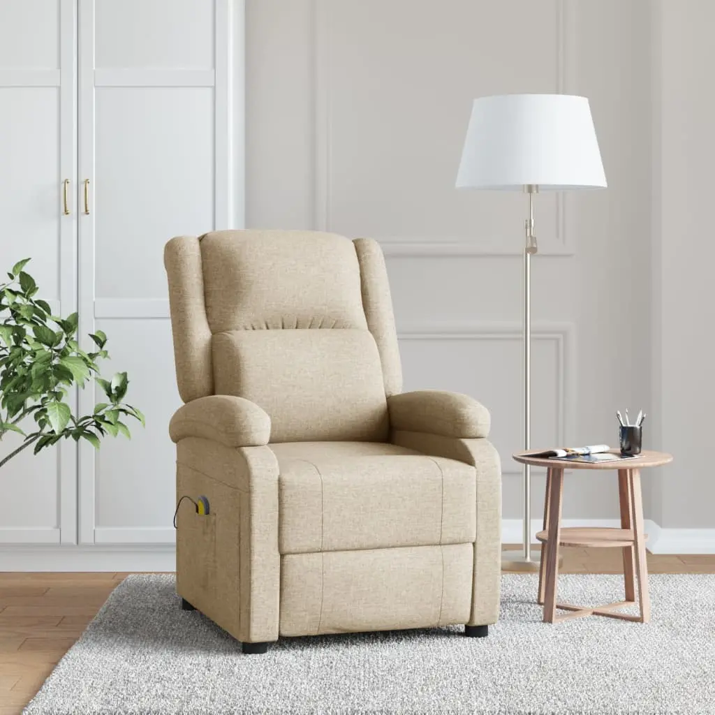 Comfortable beige recliner in a cozy setting