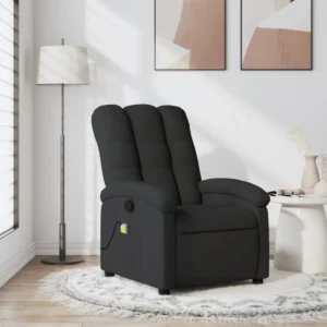 Modern black recliner in stylish living room.