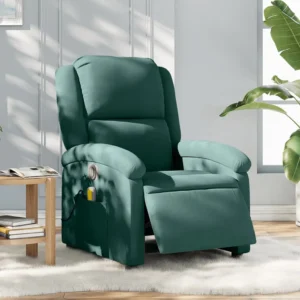 Comfortable green recliner chair in a sunlit room