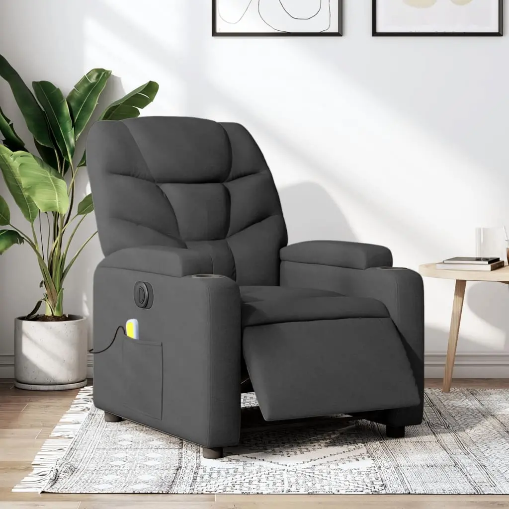 Gray recliner chair in modern living room.