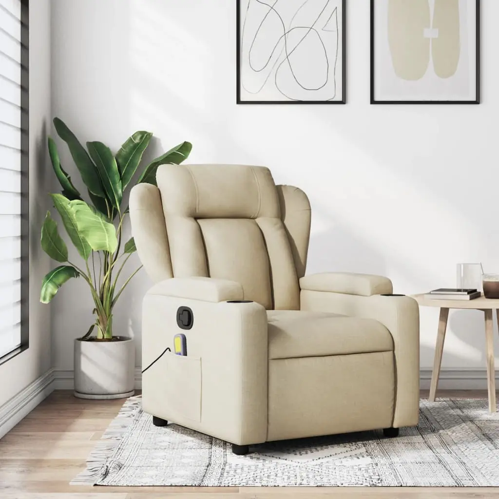 Comfortable beige recliner in stylish living room