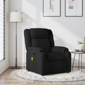 Black recliner chair in modern living room.