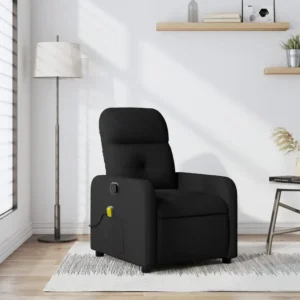 Black recliner chair in modern living room.