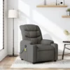 Gray recliner in a cozy living room corner.