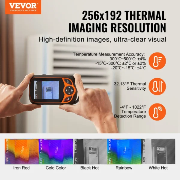 High-Resolution Thermal Imaging Camera with WiFi - 256 x 192 IR Resolution, 3.2" Touch Screen & 25Hz Refresh Rate - Pocket-Sized Infrared Imager - IP54 Rated for Outdoor Use - Ideal for Thermal Analysis