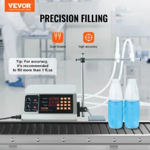 Vevor precision filler machine with dual nozzle.