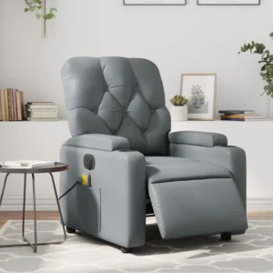 Gray recliner chair in cozy living room