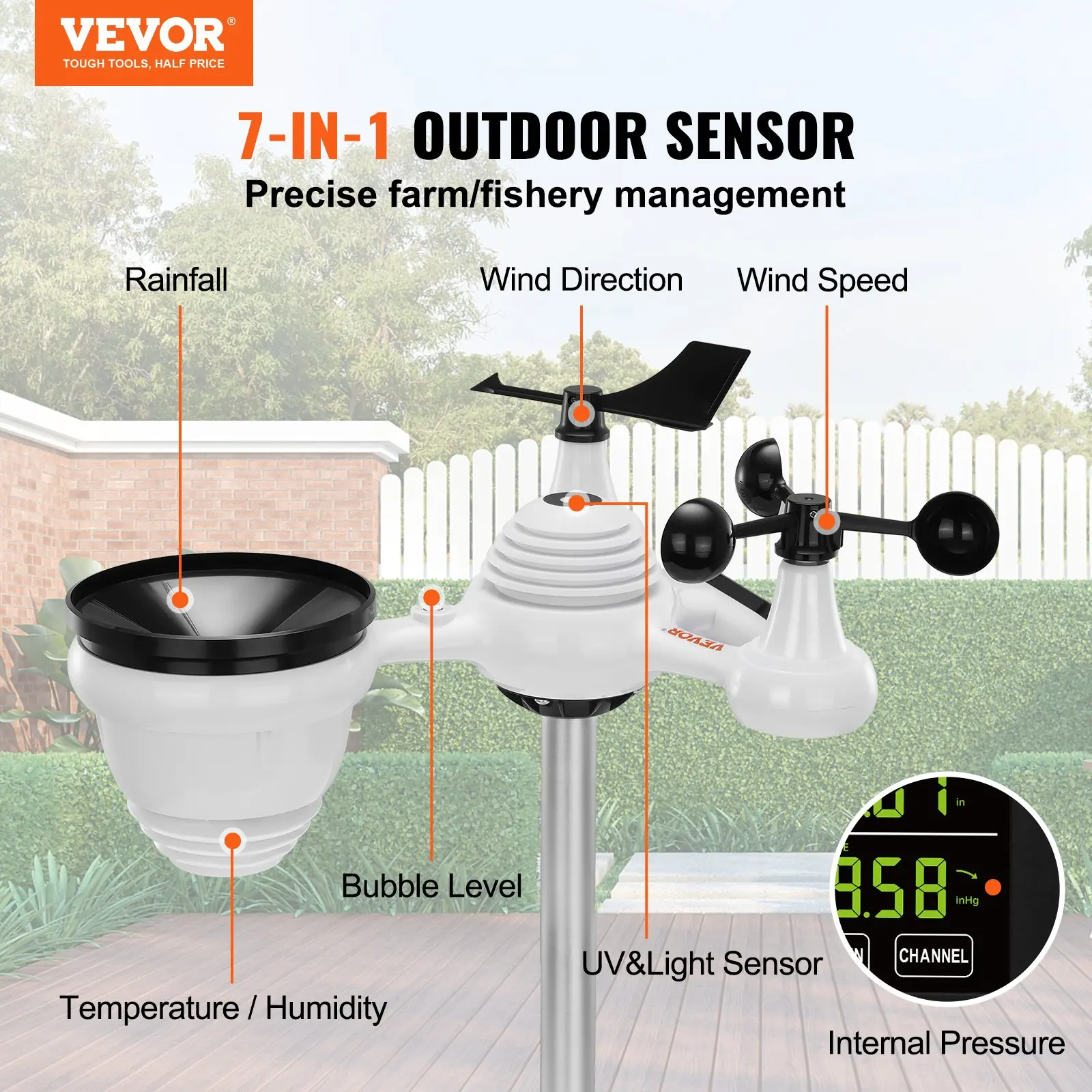 Vevor 7-in-1 outdoor sensor for precise management.