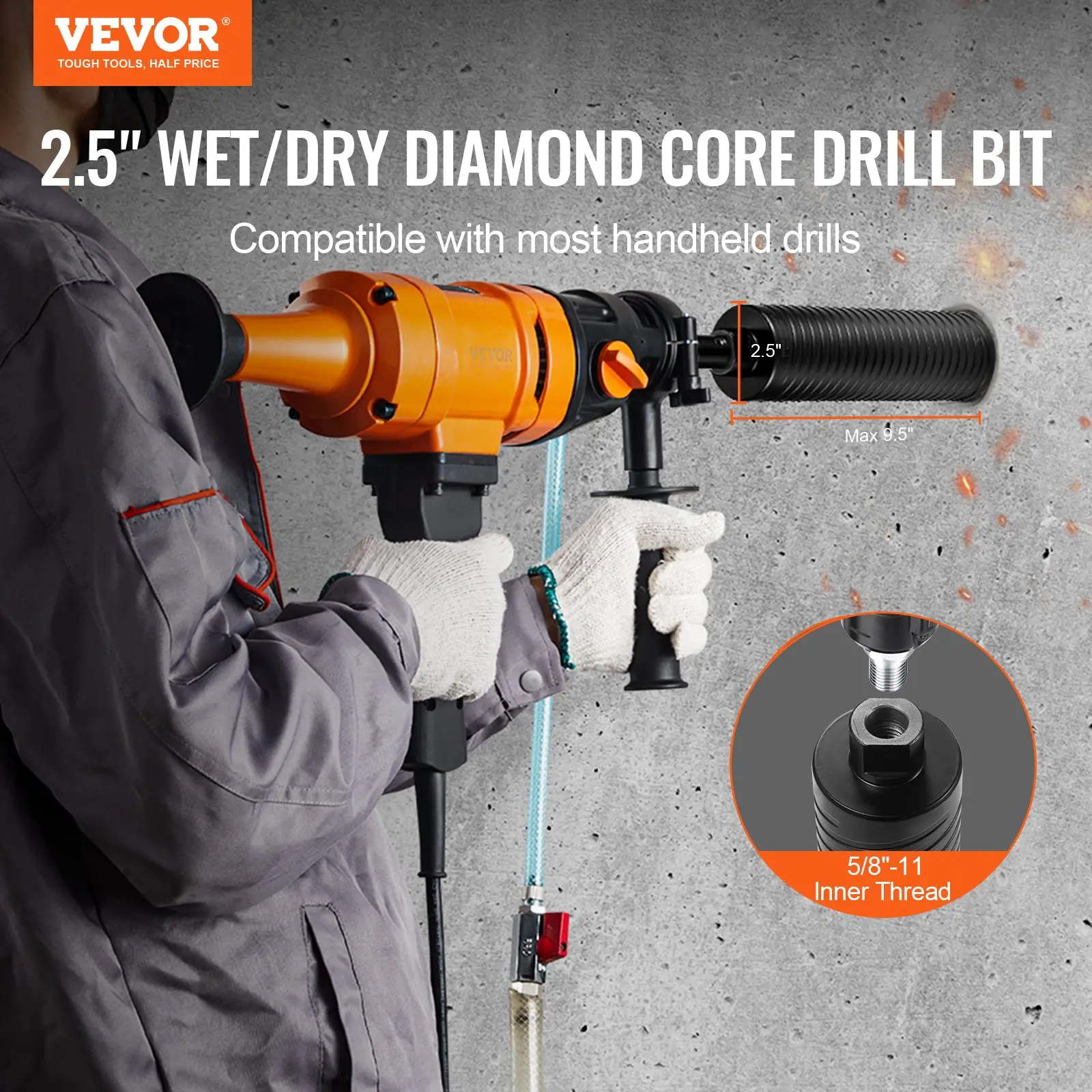 2.5 inch wet dry diamond core drill bit