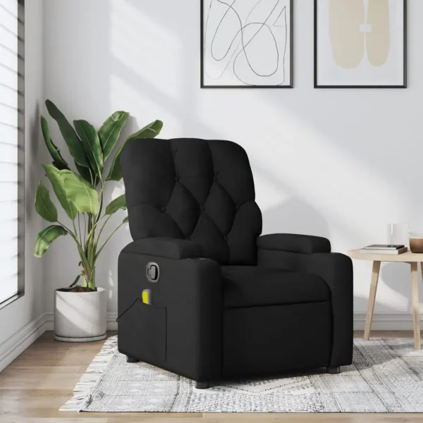 Comfortable black recliner in a modern living room