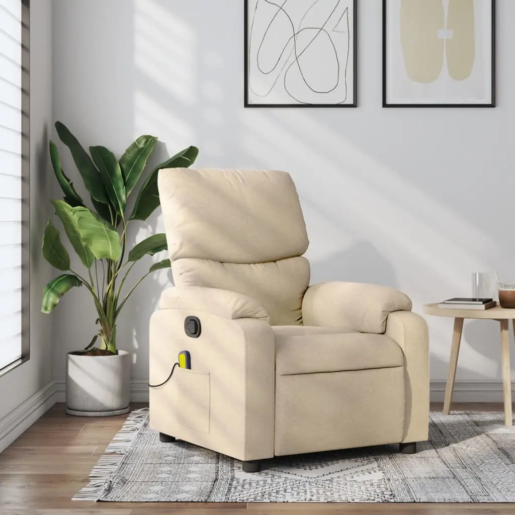 Comfortable beige recliner in a modern living room.