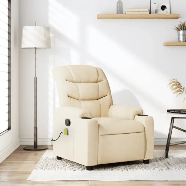 Cream recliner in bright living room