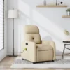 Beige recliner chair with built-in phone charger