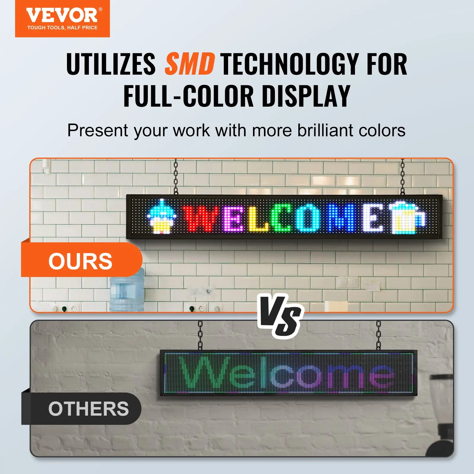 SMD technology full-color display comparison.