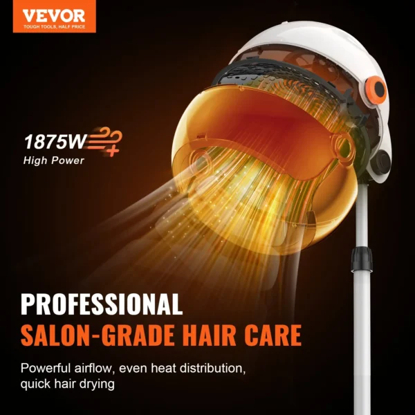 Professional salon-grade hair dryer, 1875W high power