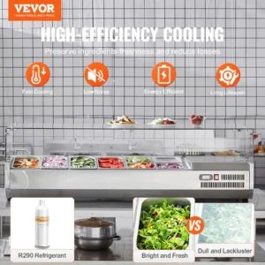 High-efficiency cooling for fresh ingredients and reduced losses.