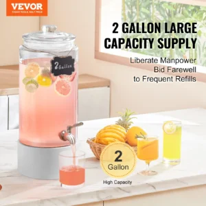 2 gallon beverage dispenser on kitchen counter