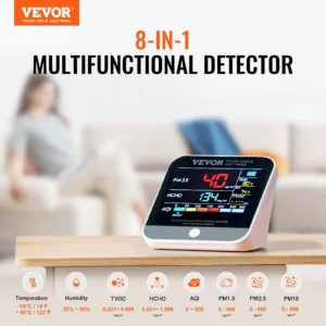 8-in-1 multifunctional detector measuring air quality.