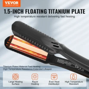 Vevor 1.5-inch floating titanium plate hair straightener