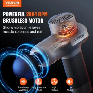 Vevor massage gun with powerful brushless motor.