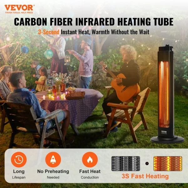 Outdoor gathering with Vevor carbon fiber heater.