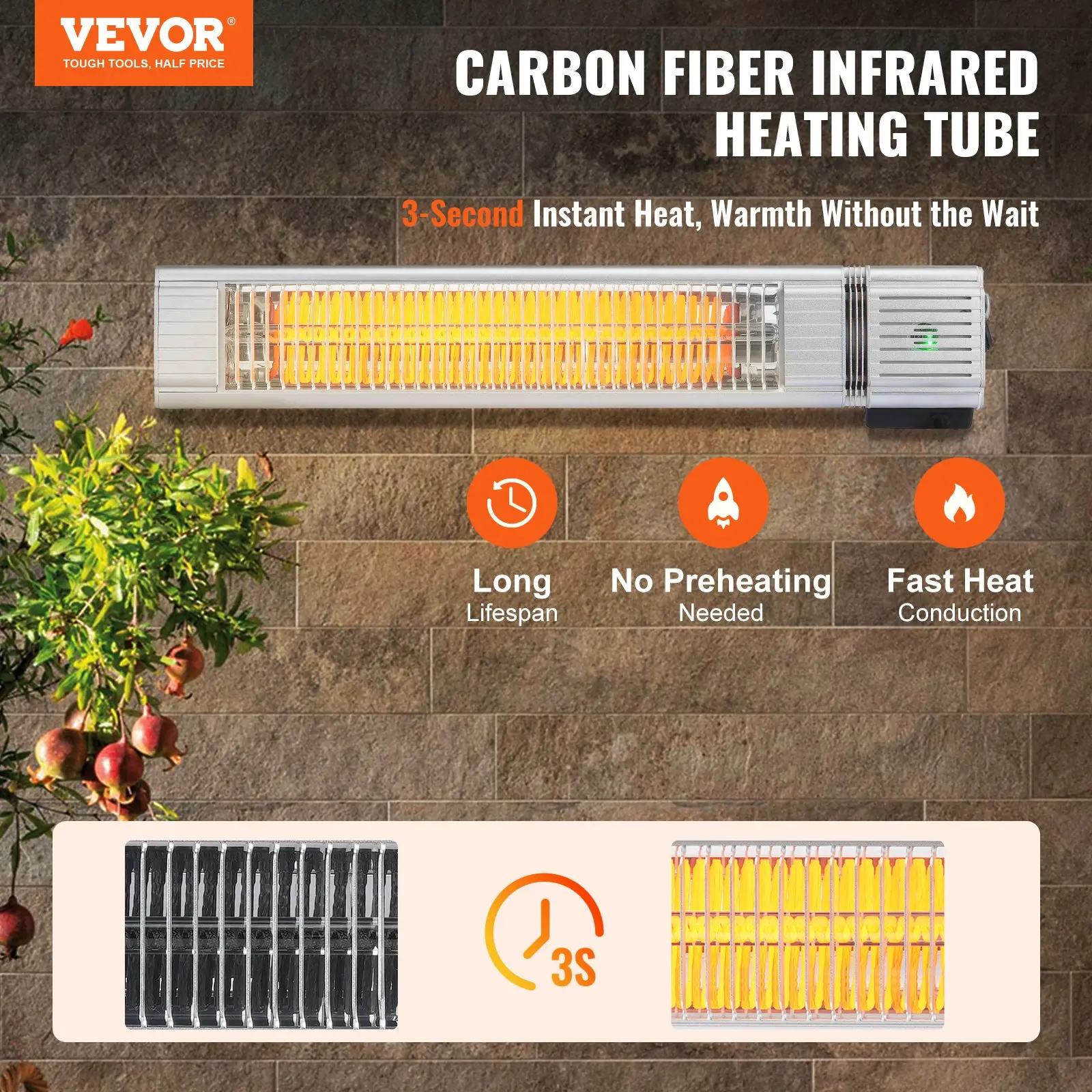 Vevor carbon fiber infrared heating tube