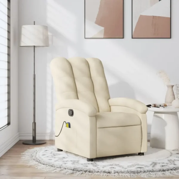 Modern cream recliner in cozy living room