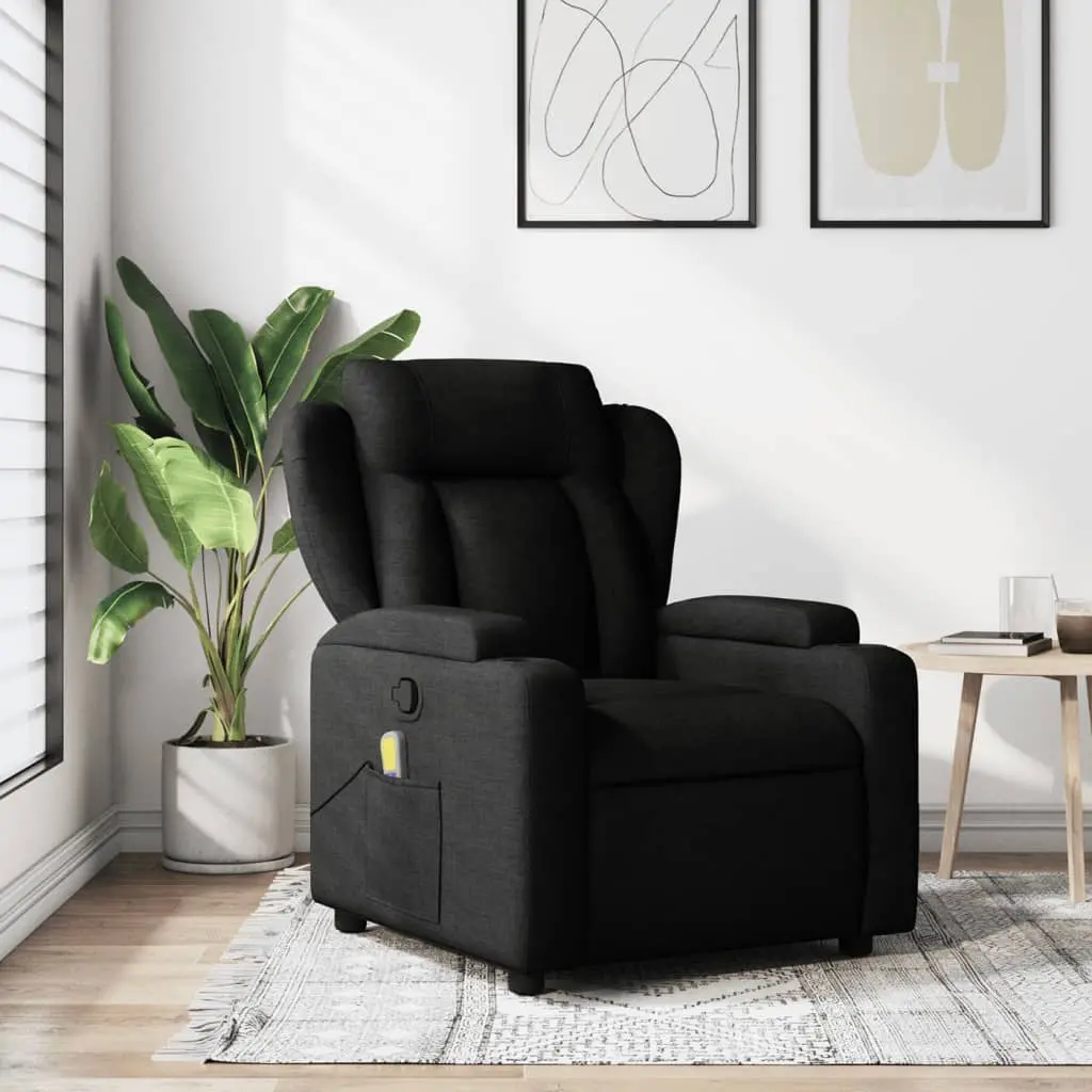 Black recliner chair in modern living room