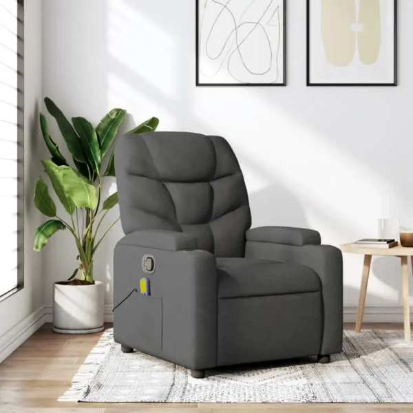 Gray recliner in modern living room.