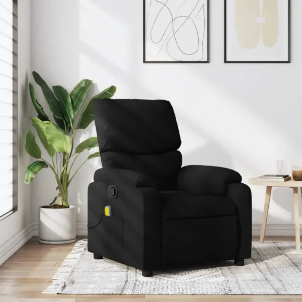 Black recliner chair in a modern living room