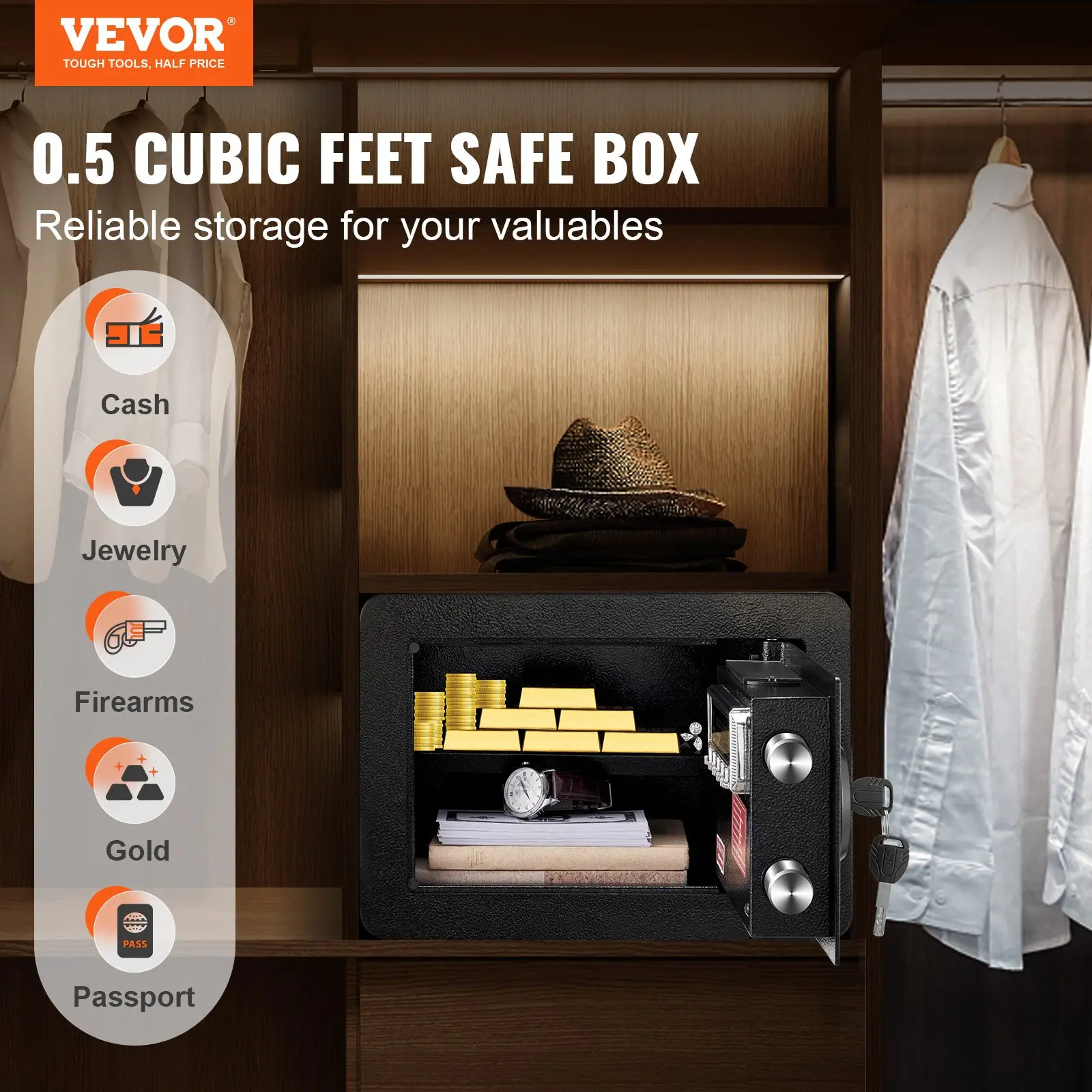 Vevor safe box for valuables storage in closet