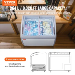 VEVOR 264L ice cream freezer with large capacity