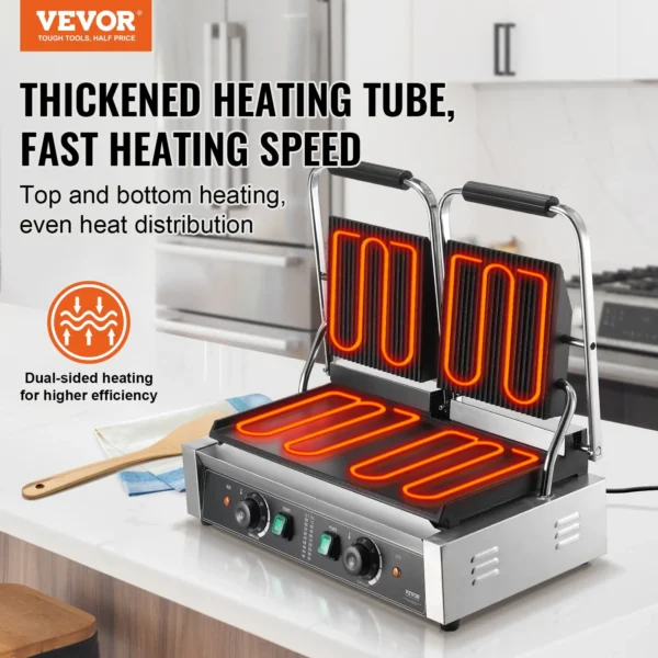 Vevor dual-sided heating tube for fast, even cooking.