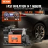 VEVOR car air compressor, fast inflation, 150 PSI.