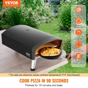 Vevor outdoor pizza oven cooking fresh pizza