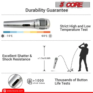 5 Core microphone durability, temperature, shatter, button tests.