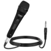 Black wired handheld microphone with cable