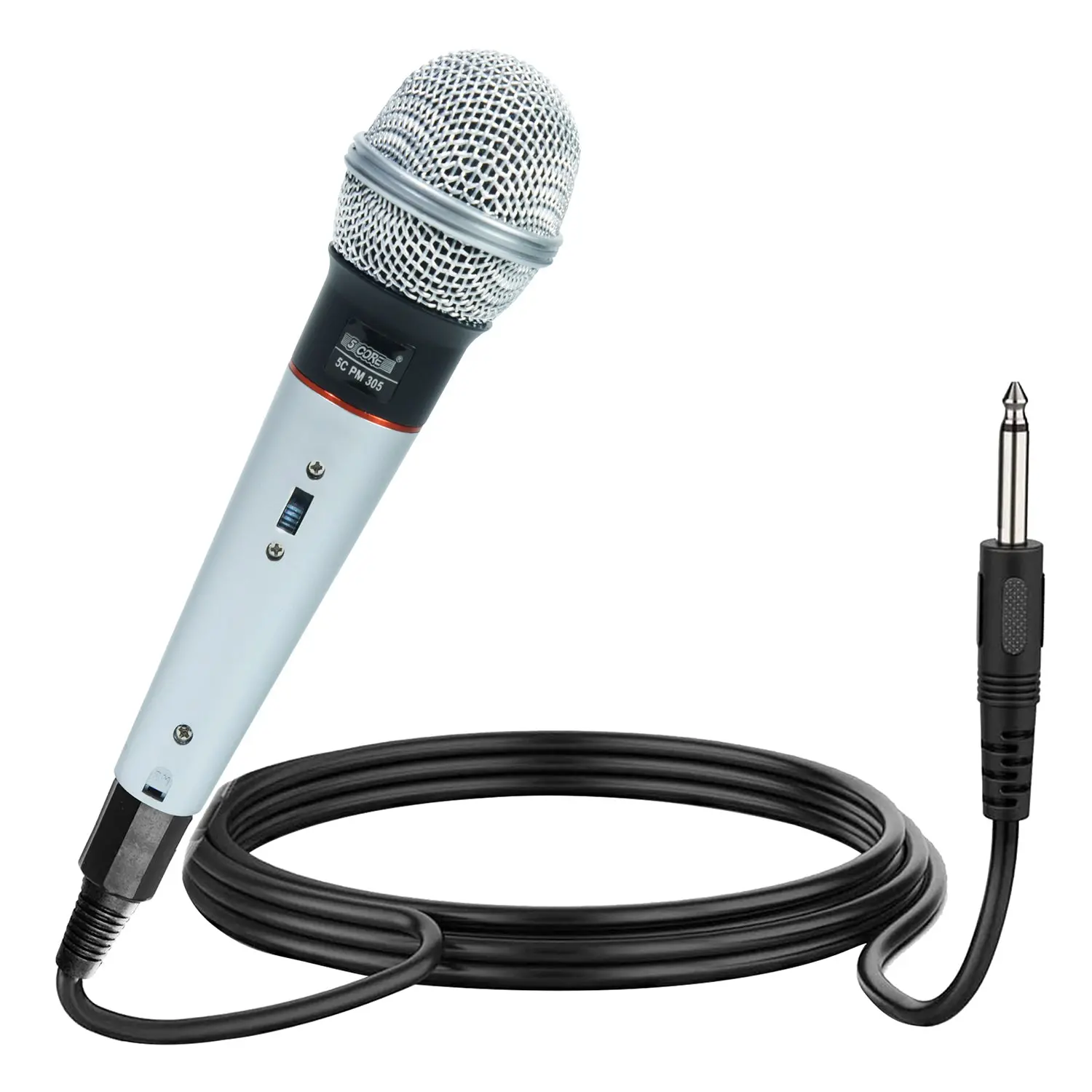 Dynamic microphone with cable and 1/4 inch plug