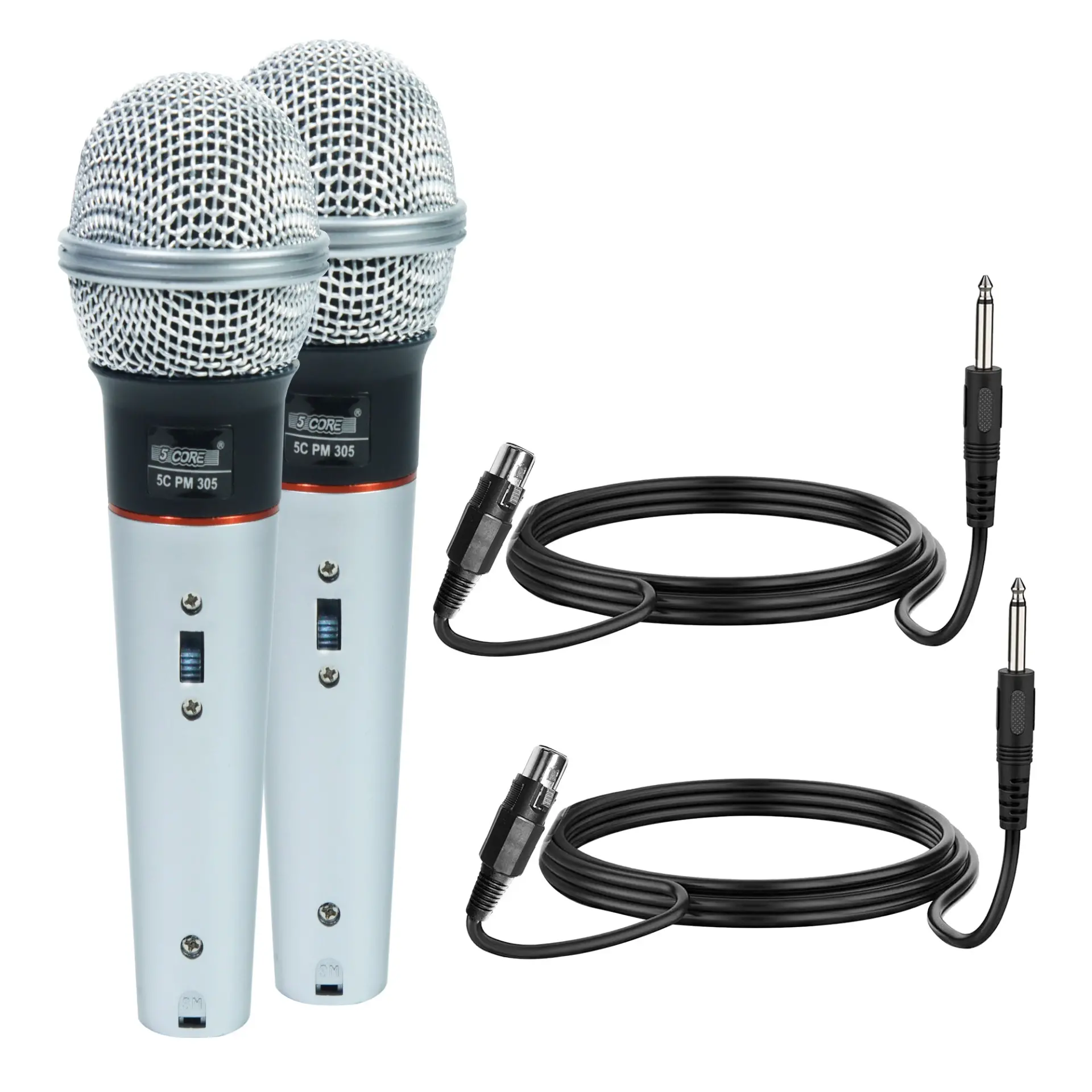 Two microphones with XLR cables