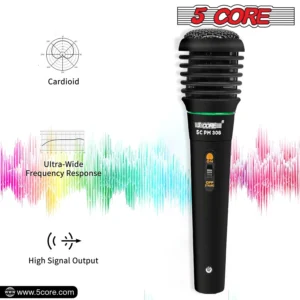 5 Core cardioid microphone with ultra-wide frequency response.