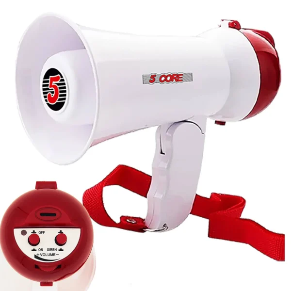 Portable megaphone with control buttons