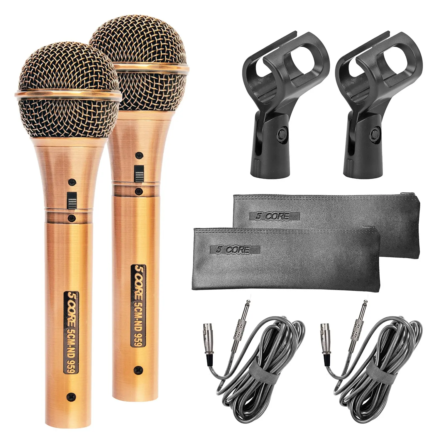 5 Core microphones with accessories