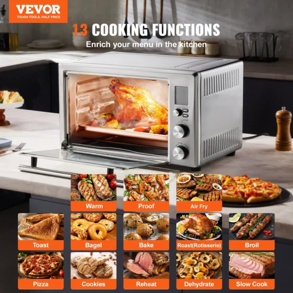 13-IN-1 Air Fryer Toaster Oven - 28L 1800W Convection Oven for Home Use - Multifunctional Cooking Appliance with LED Display & Temperature Control