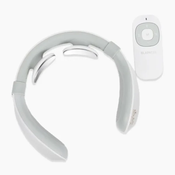 Bella2bello EGM White Remote Intelligent Neck Massager - 3D Smart Fit, Heating System, Lightweight Design, 6 Pulse Modes, 15 Level Intensity Adjustment, TENS Pulse Technology, Fast Charging - One-Year Warranty