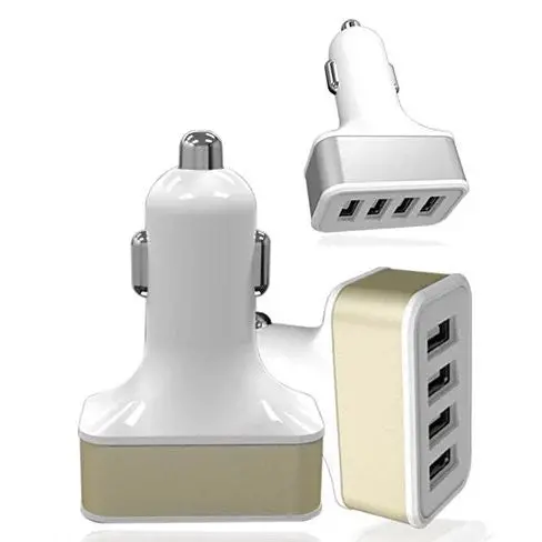 USB car charger with four ports